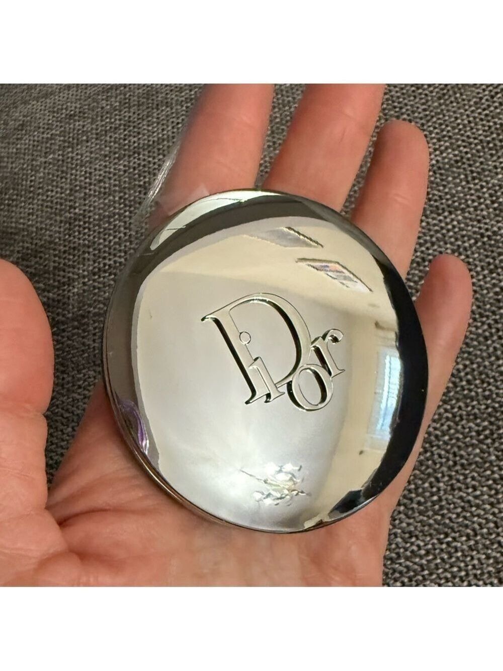 Dior Beauty Silver Double Sided Compact Pocket Mirror Silver New Authentic
